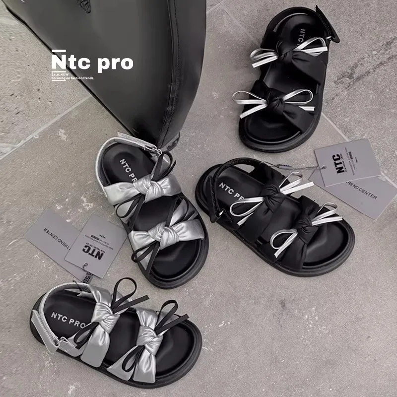 

Fashion Plus Size Girls' Shoes 2026summer New Butterfly Knot Kids Sandals Comfort Anti Slip Girls Beach Shoes Sandalias De Mujer