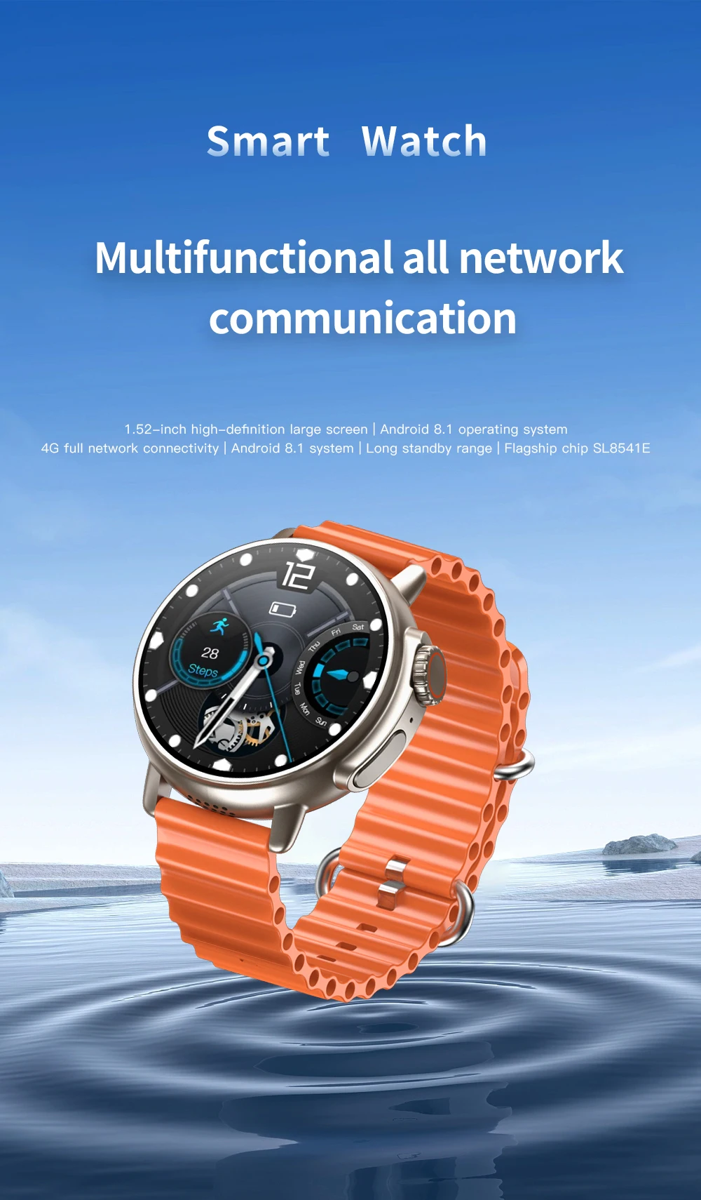 4G Smart Watch Android Operating System Internet Application Download Game Video Independent Camera SIM Card Call 64G ROM 1.52 i