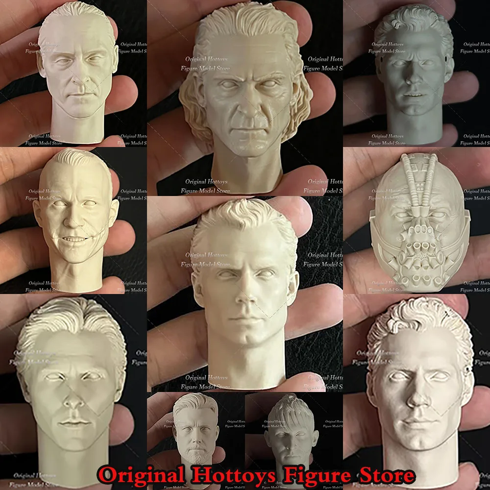 Unpaint 1/6 Scale Male Female Soldiers Head Sculpture Super Hero Batman Series Head Carving Fit 12-inch Action Figure Model