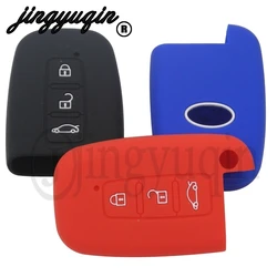jingyuqin 3 Buttons Silicone Key Case FOB For Hyundai Solaris HB20 Veloster SR IX35 Accent Elantra i30 Smart Key