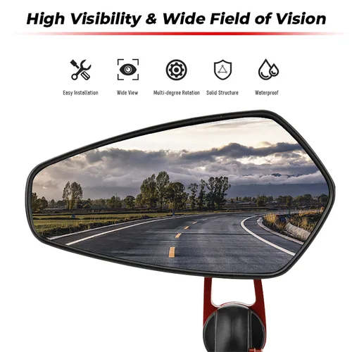 Imagen 2 del producto 1 par 7/8 ""22mm espejo retrovisor lateral de extremo de barra de aluminio para motocicleta espejos retrovisores universales para manillar de bicicleta y motocicleta