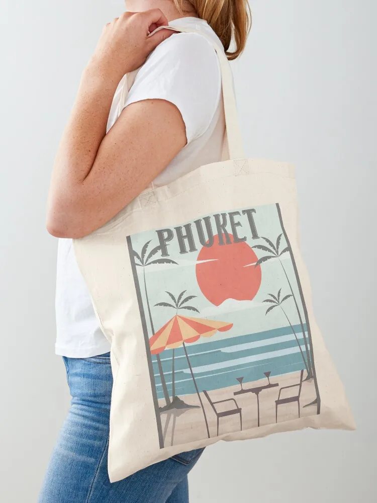 

Phuket honeymoon retro Tote Bag custom canvas bag large tote bag Woman shopper tote bags aesthetic