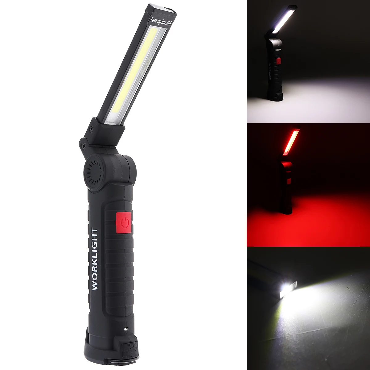 

W52 Portable 5 Mode COB Flashlight Torch USB Rechargeable LED Work Light Magnetic COB Lantern Hanging Hook Lamp for Camping