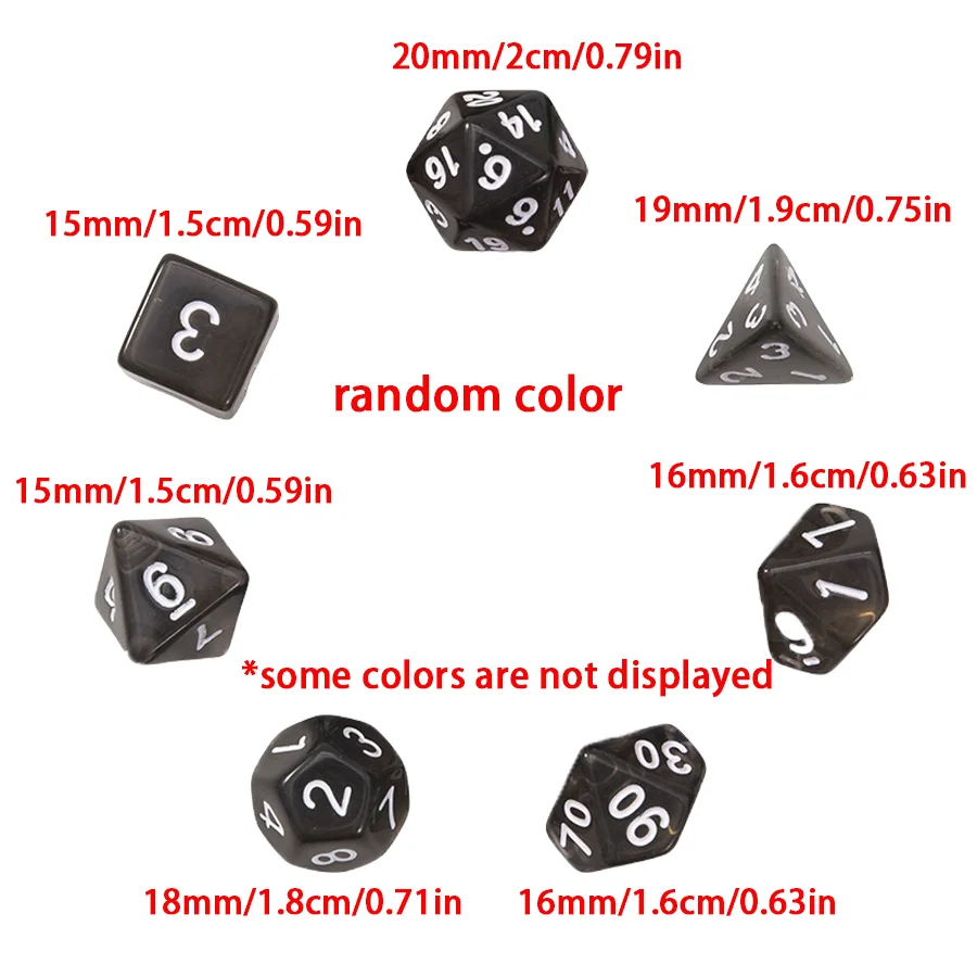 4sets Multicolored Polyhedral Game Dice Set, Multi Sided Digital Dice for Dungeons & Dragons TRPG Classroom Math Supplies XJM