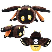 Death's Head Hawkmoth Plush Toy Stuffed Gothic Style Halloween Plush Toy for Kids Halloween Decor Doll Cartoon Gifts Home Decor