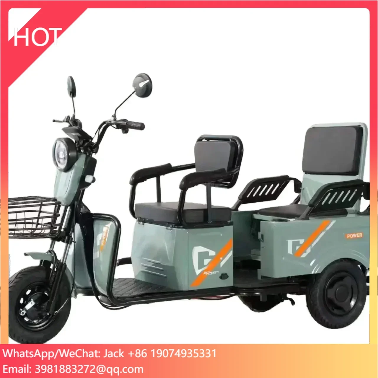 

Adult Electric tricycle Adult 48V 500W with Integrated Battery Steel Frame Electric Tricycle with Basket