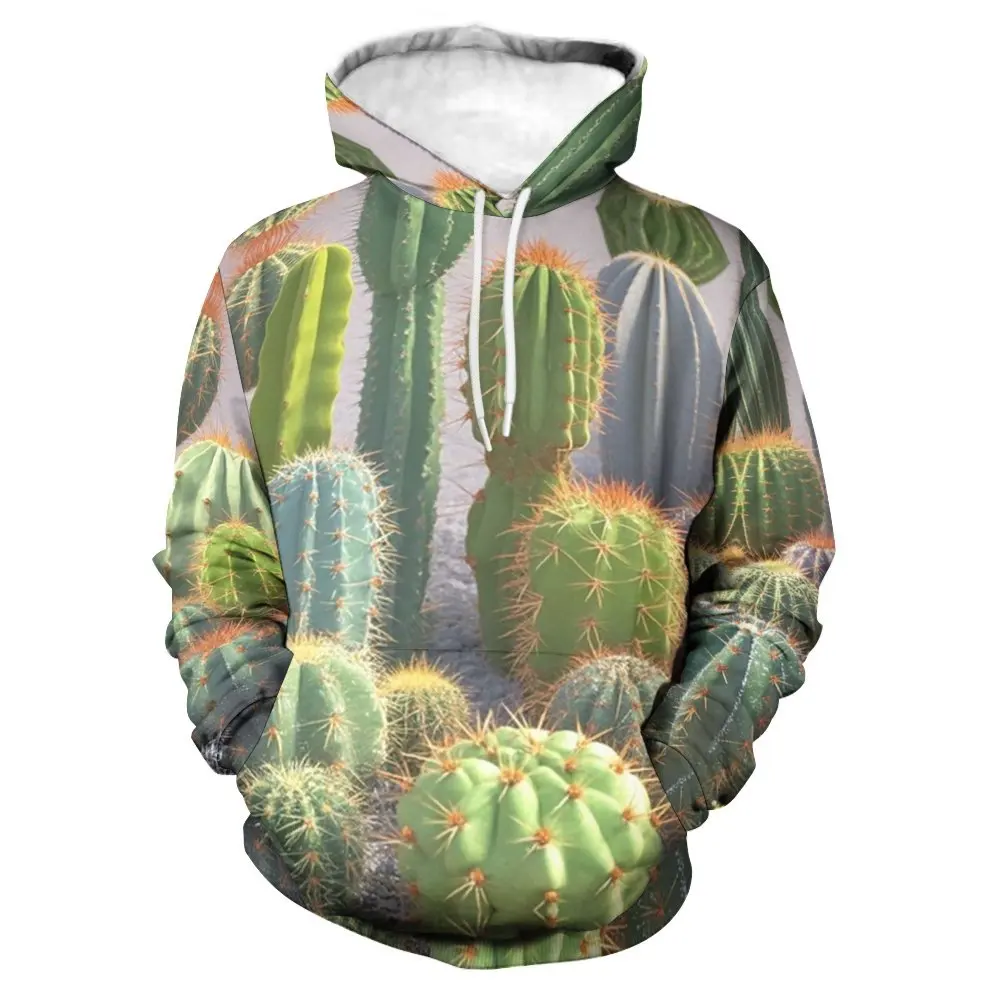 Mexico Saguaro Cactus 3D Printing Hoodies Men's  Pullover Sweatshirts Loose Y2k Long Sleeved Tops Kid Sportwear Streetwear Women