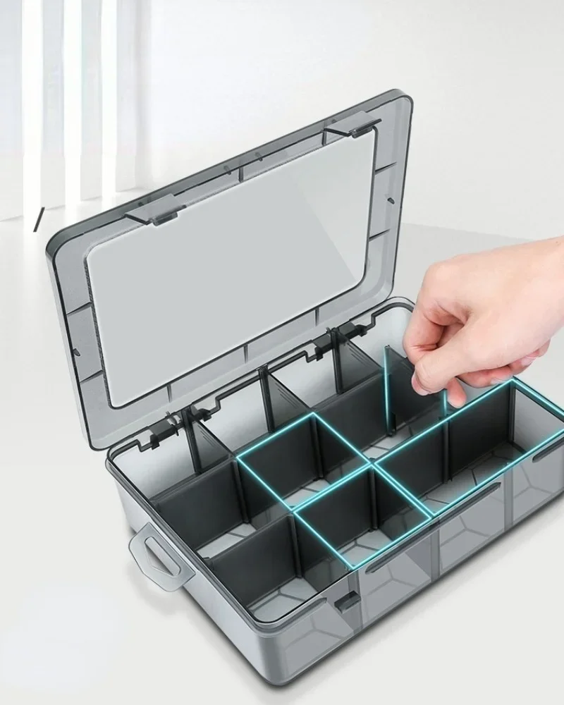 Organizer Box With 12 Divisions For Electronic Components Bathroom Accessories Tools Storage Box Kitchen Organizers