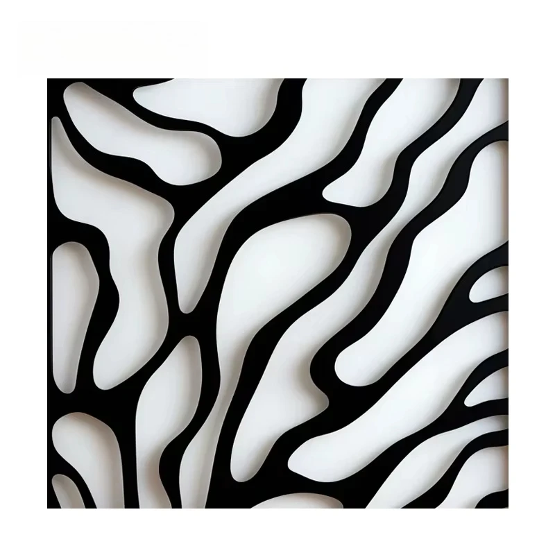 Modern black metal wall art rectangle decoration