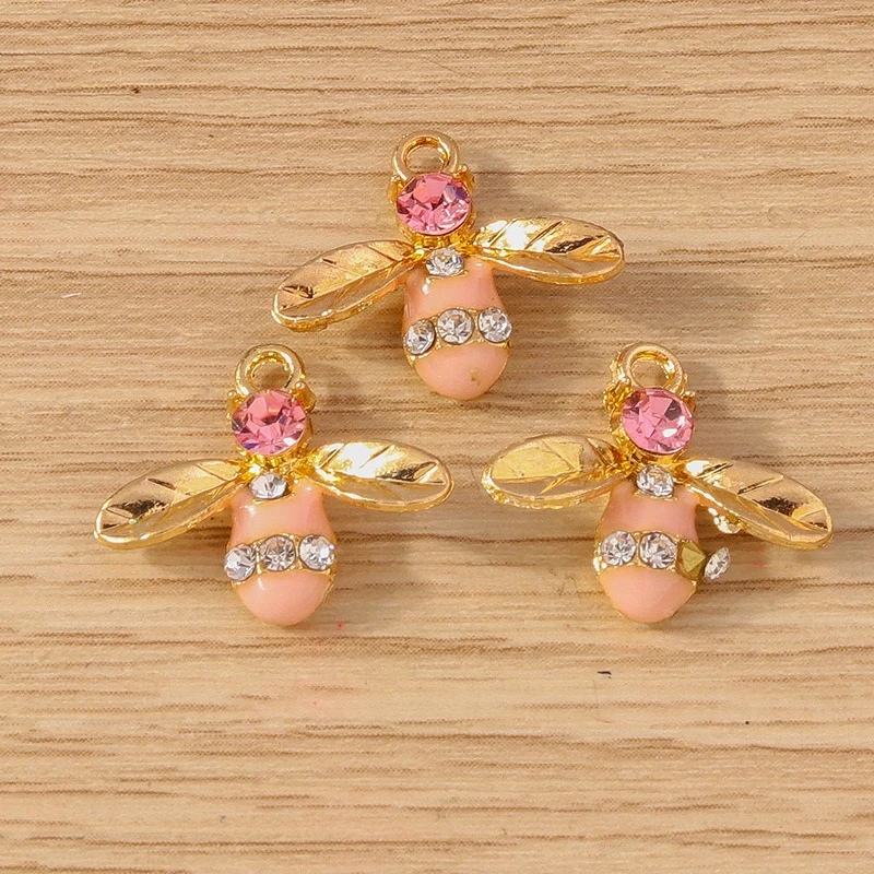 10 stücke Cartoon Tier Charms Emaille Honigbiene Charms Anhänger für Schmuck Herstellung Ohrringe Halskette Armbänder DIY Handwerk liefert – Detail 22