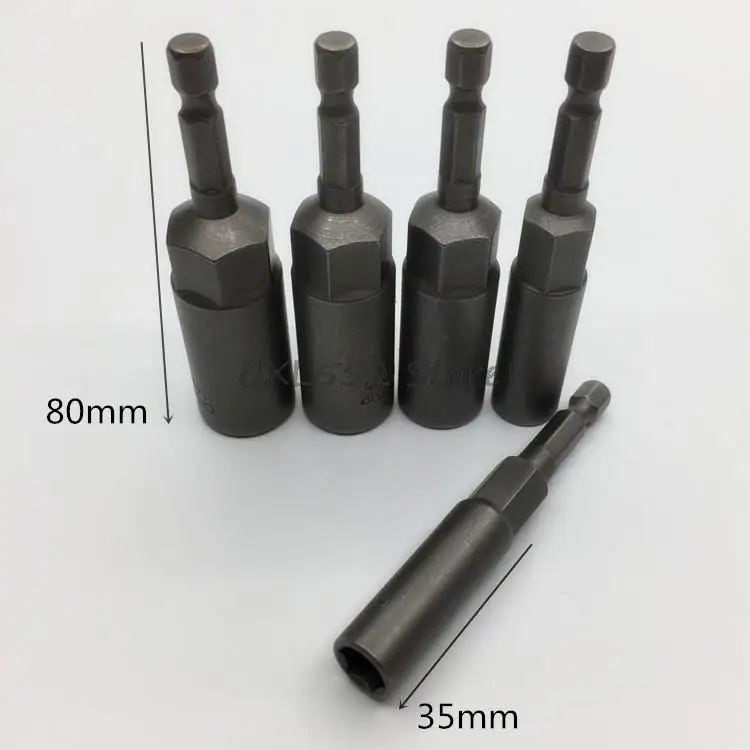 1Pc 6/7/8/9/10/11~19mm x 80mm Deep Lengthening Air Screwdriver Hexagon Socket Pneumatic Screwdriver Head