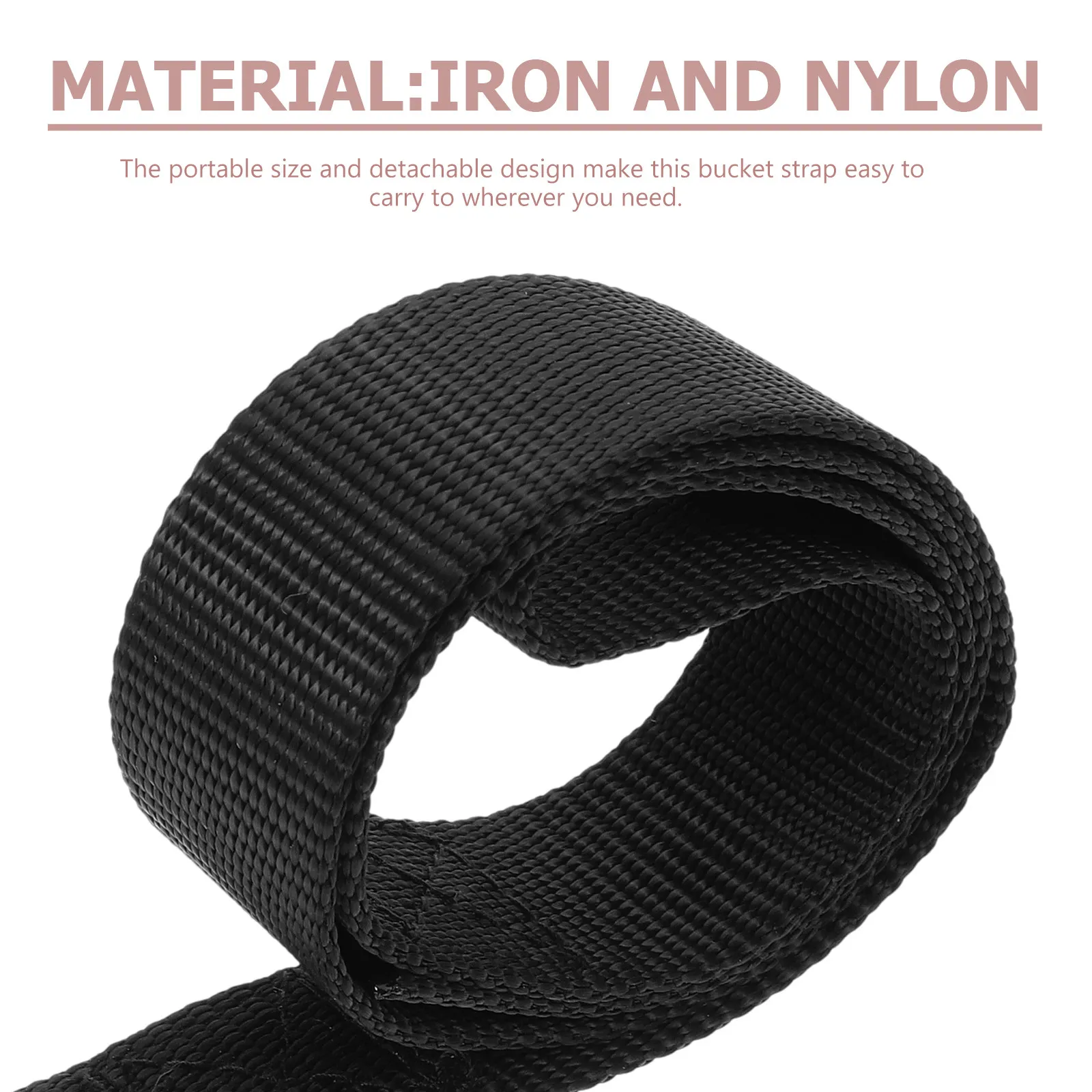 Reusable Adjustable Horse Bucket Strap Sturdy Nylon Iron Construction Easy Install Bucket Hanger for Stables Pastures Trailers