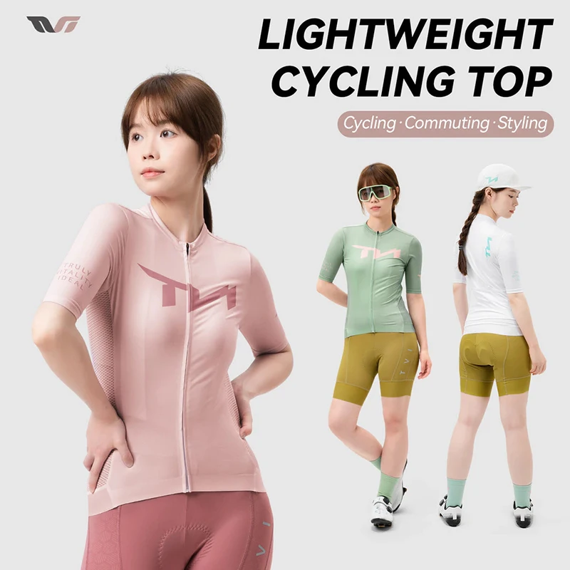 

ROCKBROS TVI Cycling Jersey Women Summer Sun Protection Breathable Quick-Drying With Pocket Short Sleeve Top Clothing MTB Road B