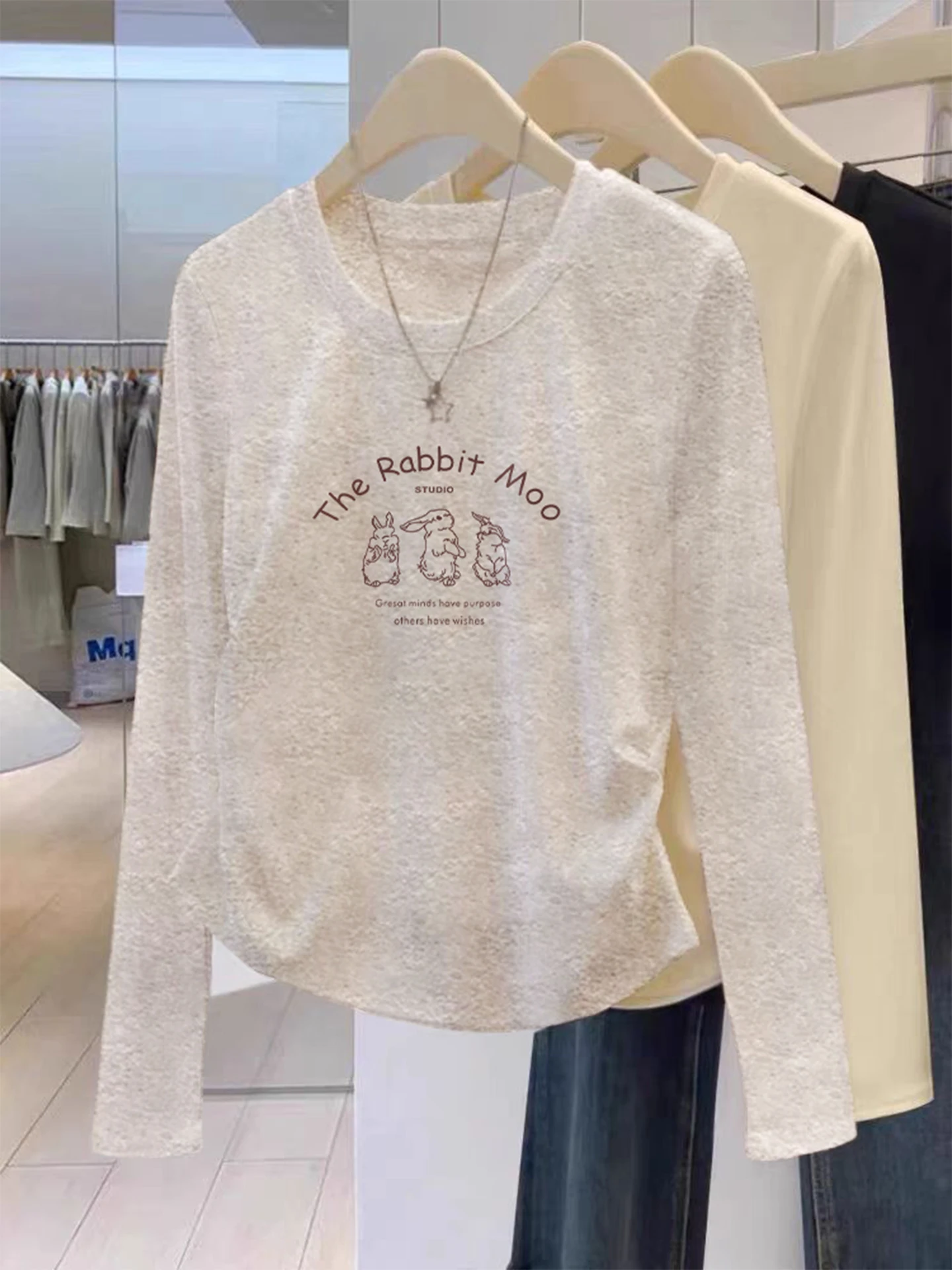 Abnehmen Baumwolle Lange Sve T-shirt frauen ature Frühen Herbst Weiß oulder Top Pendeln Sle Stand Fit Koreanische Version