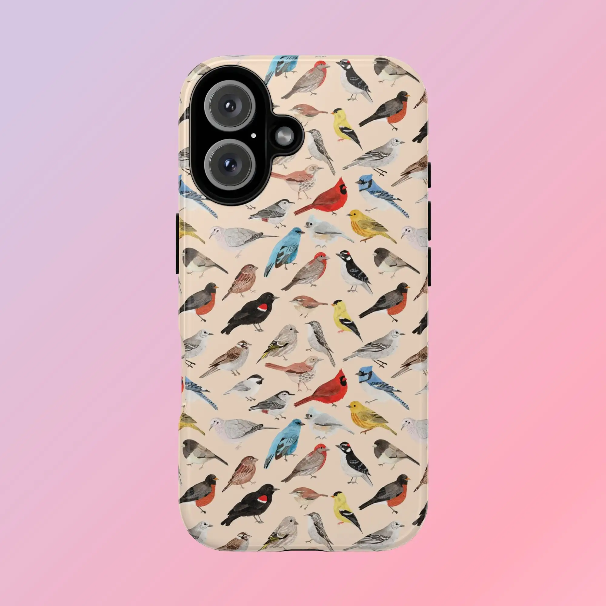 Роскошный чехол для телефона Clmj North American Birds для iPhone 17, 16e, 16, 15, 14, 13, 12, 11 X XS XR XSMAX Air ProMax Plus, двухслойный чехол