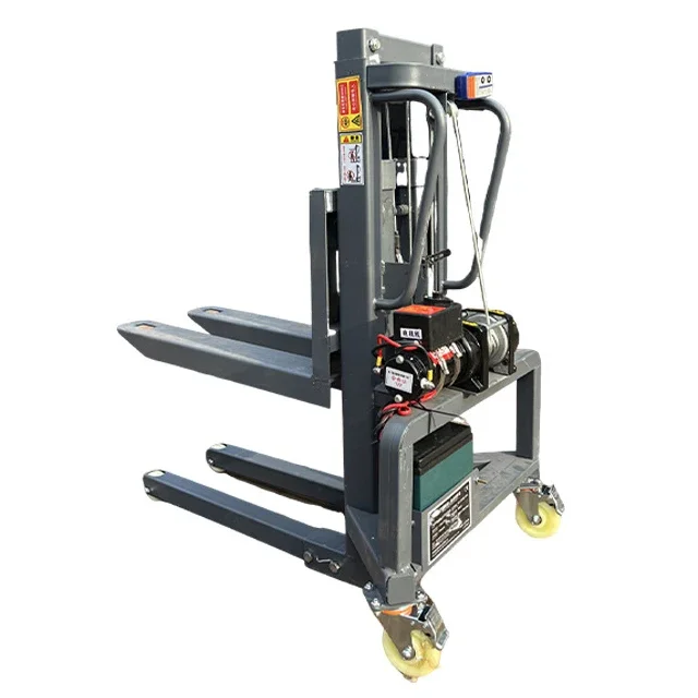 Portable 300kg Lithium-Ion Battery Forklift Stacker Crane Lift Truck 1.3m/1.6m