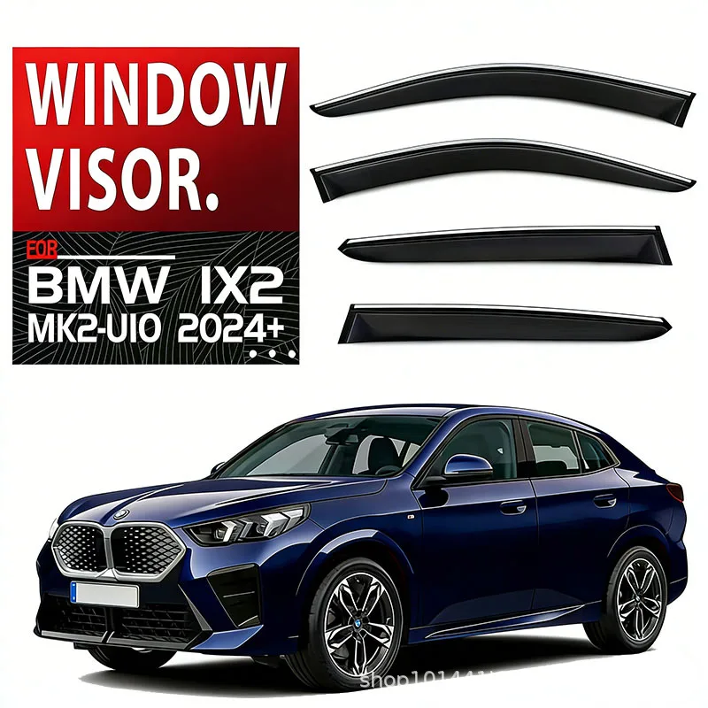 For BMW X2 Rain Barrier Window Eyebrows BMW X2 U10 2024 + Window visor Wind & Rain Deflectors No-Drill Design