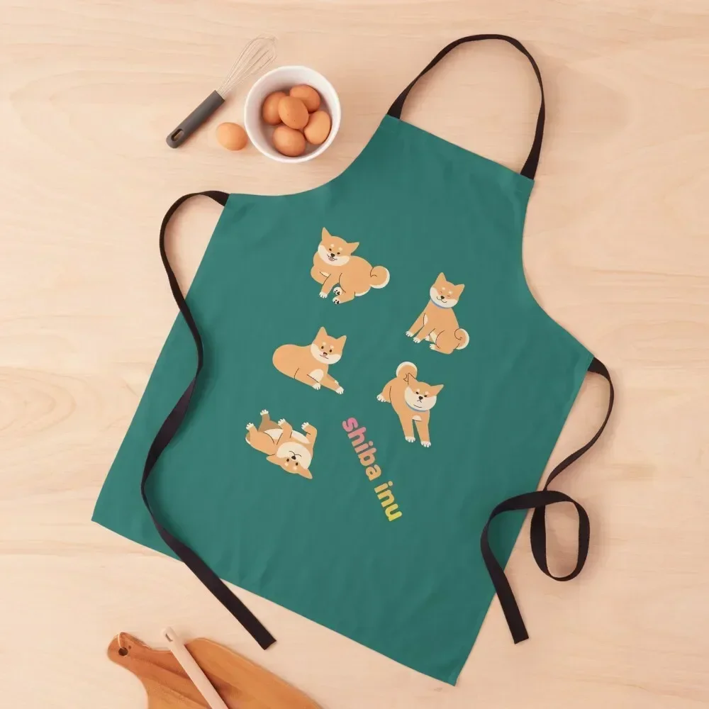 

Shiba inu Apron with pockets For Girl Custom Goods For Home And Kitchen Apron