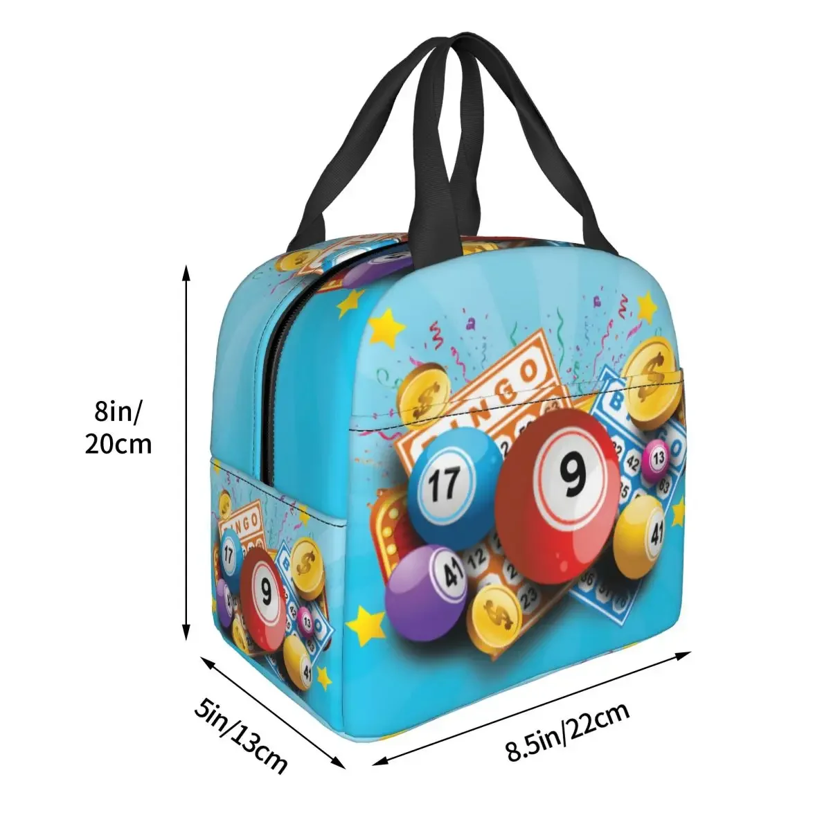 Hot Game Bingo Lunch Box Women Waterproof Cooler Thermal Food Insulated Lunch Bag Kids School Children Resuable Picnic Tote Bags