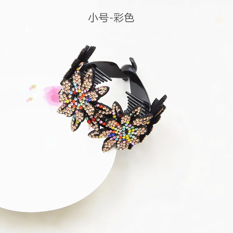 MadBlack 3 PCS/Lot Double Layer Diamond Flower Headband Wedding Accessories for Women's Headwear Hair Twist Clips New A35875C