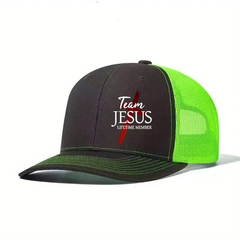 1PCTeam Jesus Lightning Mesh Hat | Multi color Contrast+Breathable Mesh Fabric, Hardcore Believers' Street Explosion Artifact
