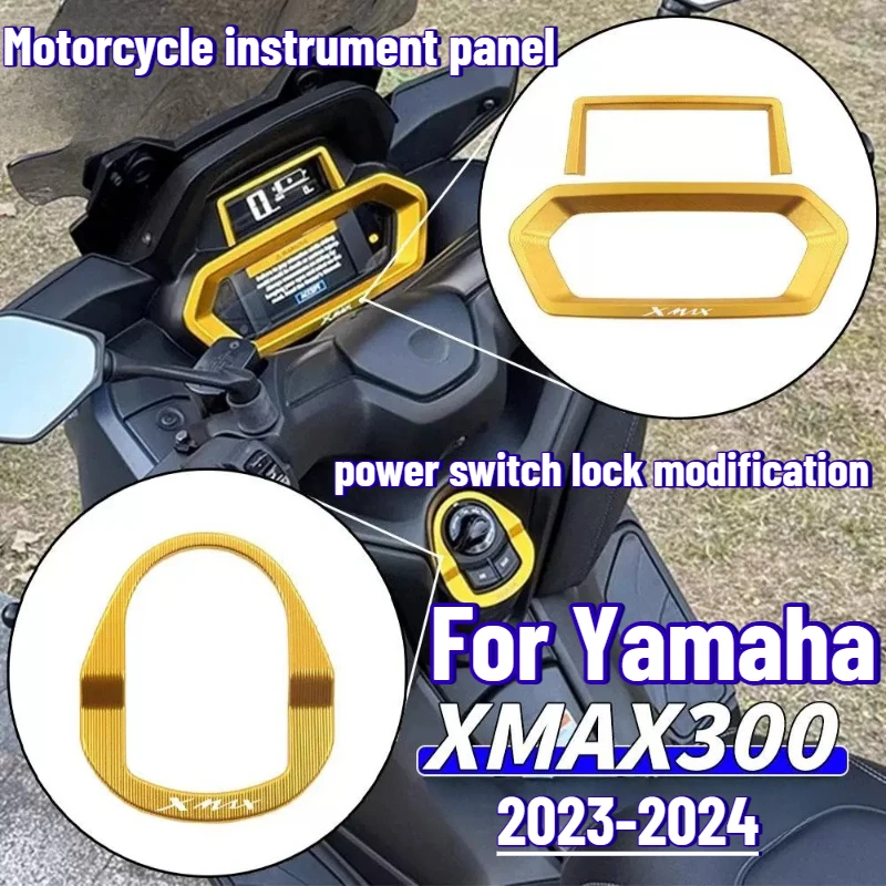 For Yamaha XMAX300 XMAX 300 125 250 2023 2024 Motorcycle Starter Button Cover Instrument Guard Electric Door Lock Switch Cover