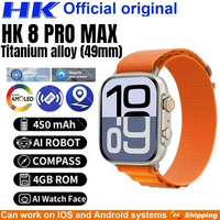 2025 latest Smartwatch HK 8 PRO MAX S AI ROBOT Mobile Network Share AMOLED NFC Compass GPS Smart watch for iOS Android System