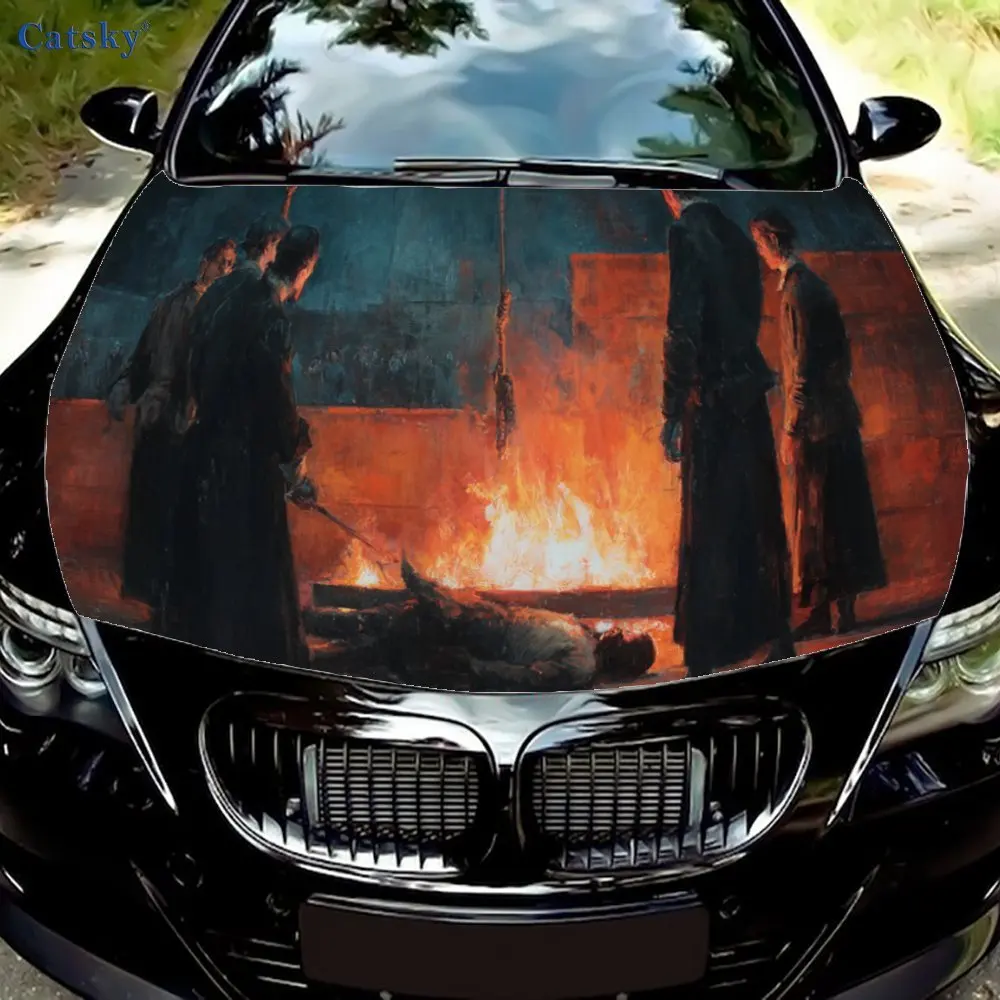 

Gloomy Burning at Stake Decal stickers for car hoods, stickers for decorating car covers, and vinyl wraps suitable for cars, SU