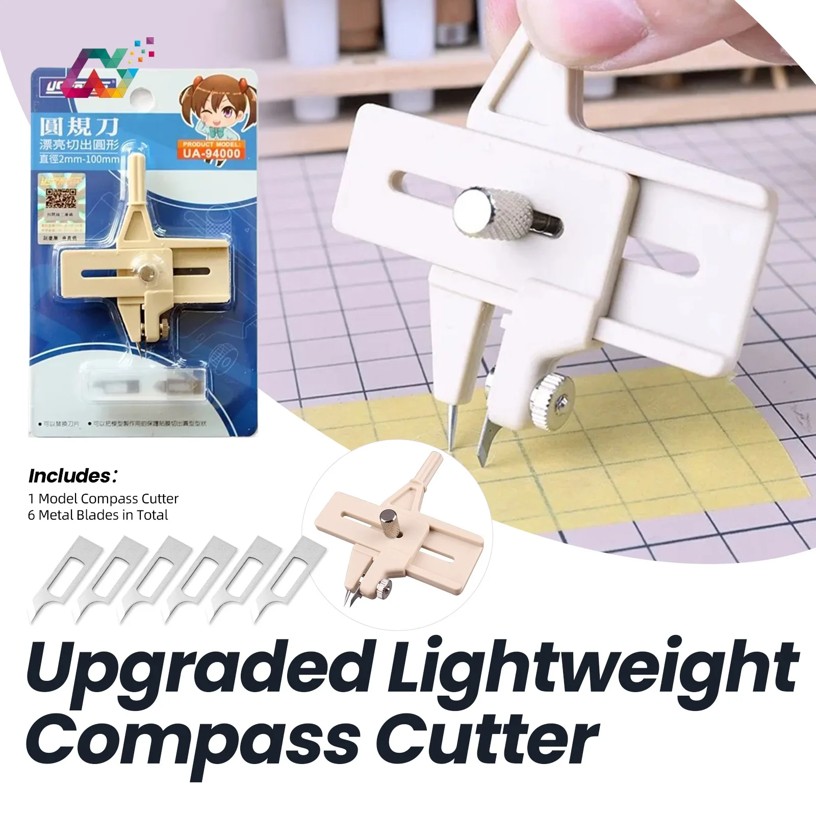 

USTAR UA-94000 компас нож круглый резак диаметр 2 мм ~ 100 мм сборка моделей строительные инструменты для модели Gundam хобби DIY инструменты