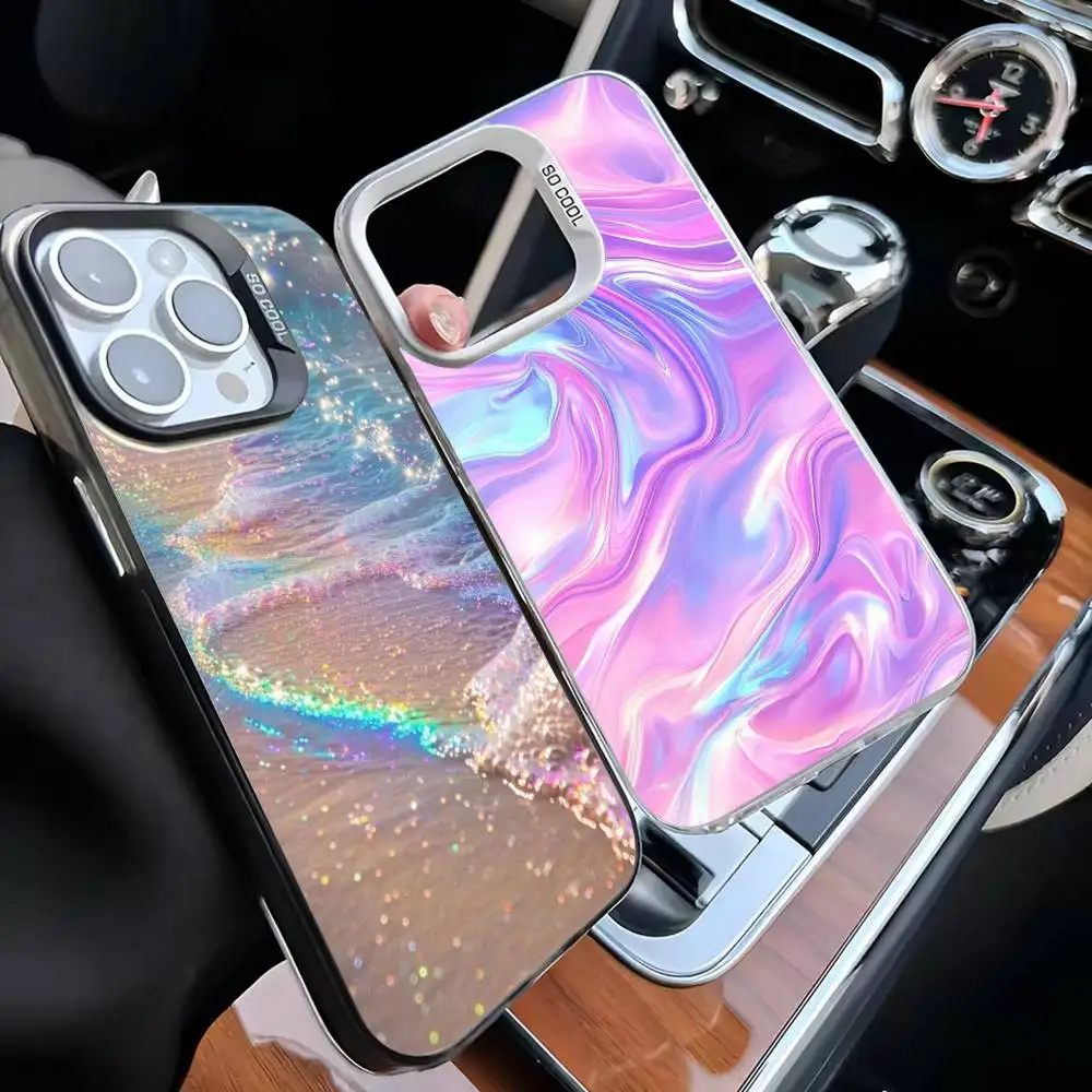 

Rainbow-Holographic-Iridescence Phone Case For iPhone17,16,15,14,13,12,11 Plus,Pro Max White Matte Shockproof Cover