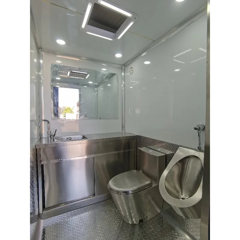 Customized Luxury VIP Mobile Toilet Trailer With Container Material Durable Eco-Friendly Outdoor Rental Portable Toilets For Con