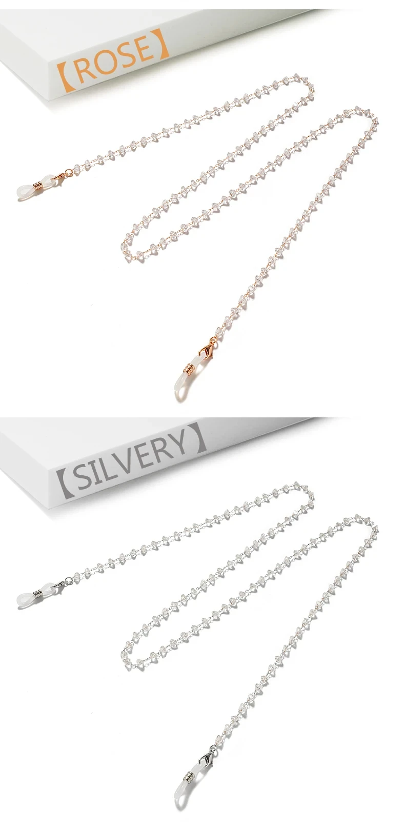 Dreieck Kristall Perlen Gläser Kette für Frauen Mode Lanyard Gold Farbe Metall Sonnenbrille Ketten Riemen Schnur Hängenden Hals Halten – Detail 7