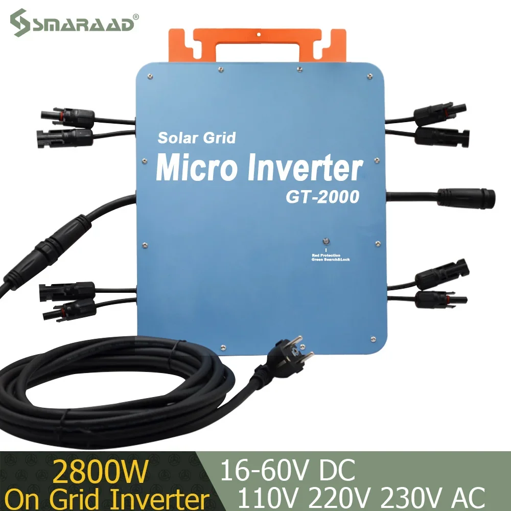 sistema solar fotovoltaico de geracao de energia micro inversor senoidal identificacao automatica impermeavel 433 wifi wvc 300w 2800w 01