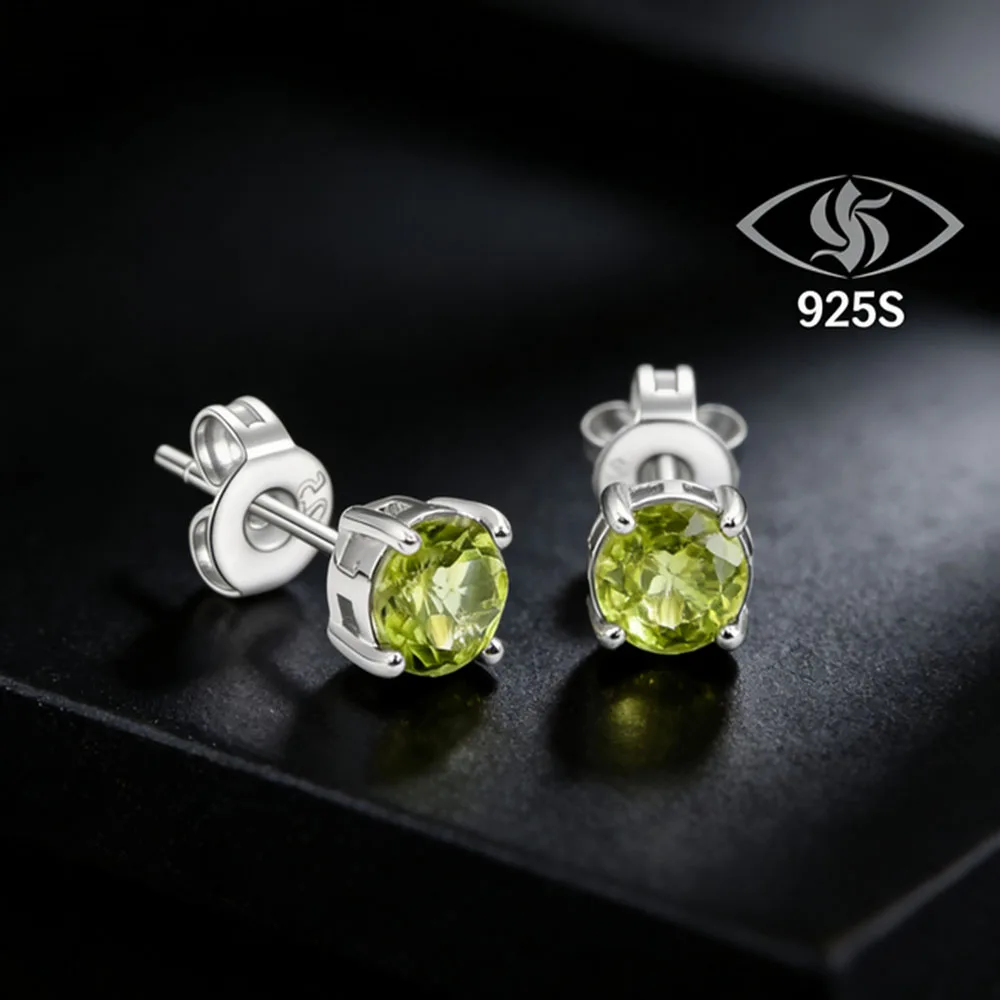 

925 Sterling Silver Women's Earrings with Natural Crystal Stones Birthstones Aquamarine Peridots Sterling Silver Jewelry