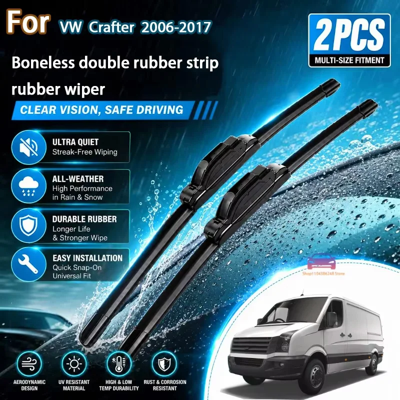 

Front Wiper Blades For VW Crafter 06-17 Windshield Windscreen Clean Window Car Rain Brushes Nature 26"+24" Modification Parts