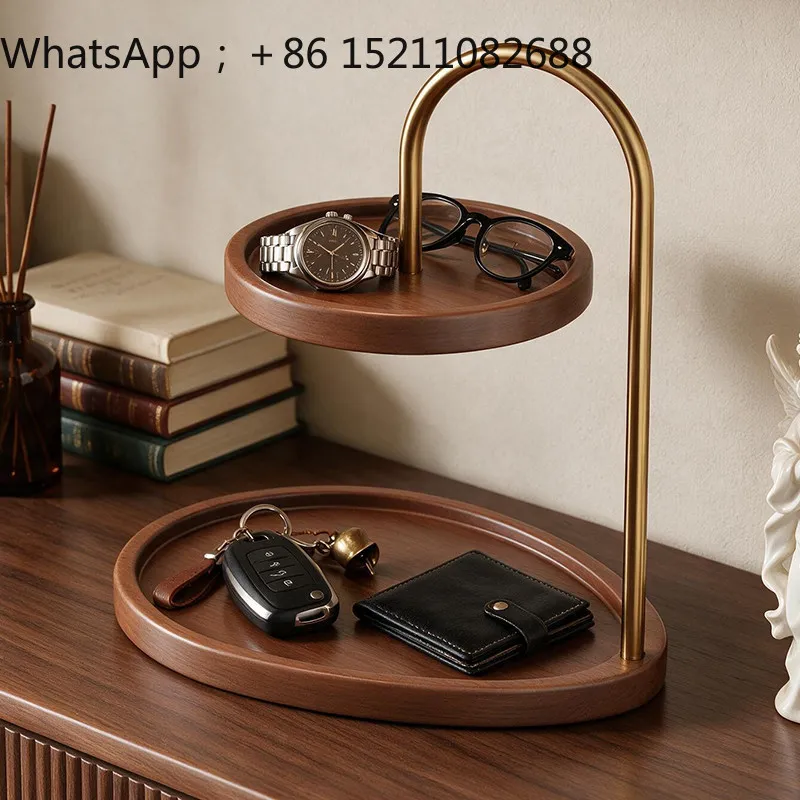 LLY porch rack home key storage ornament solid wood desktop tray glasses watch jewelry placement
