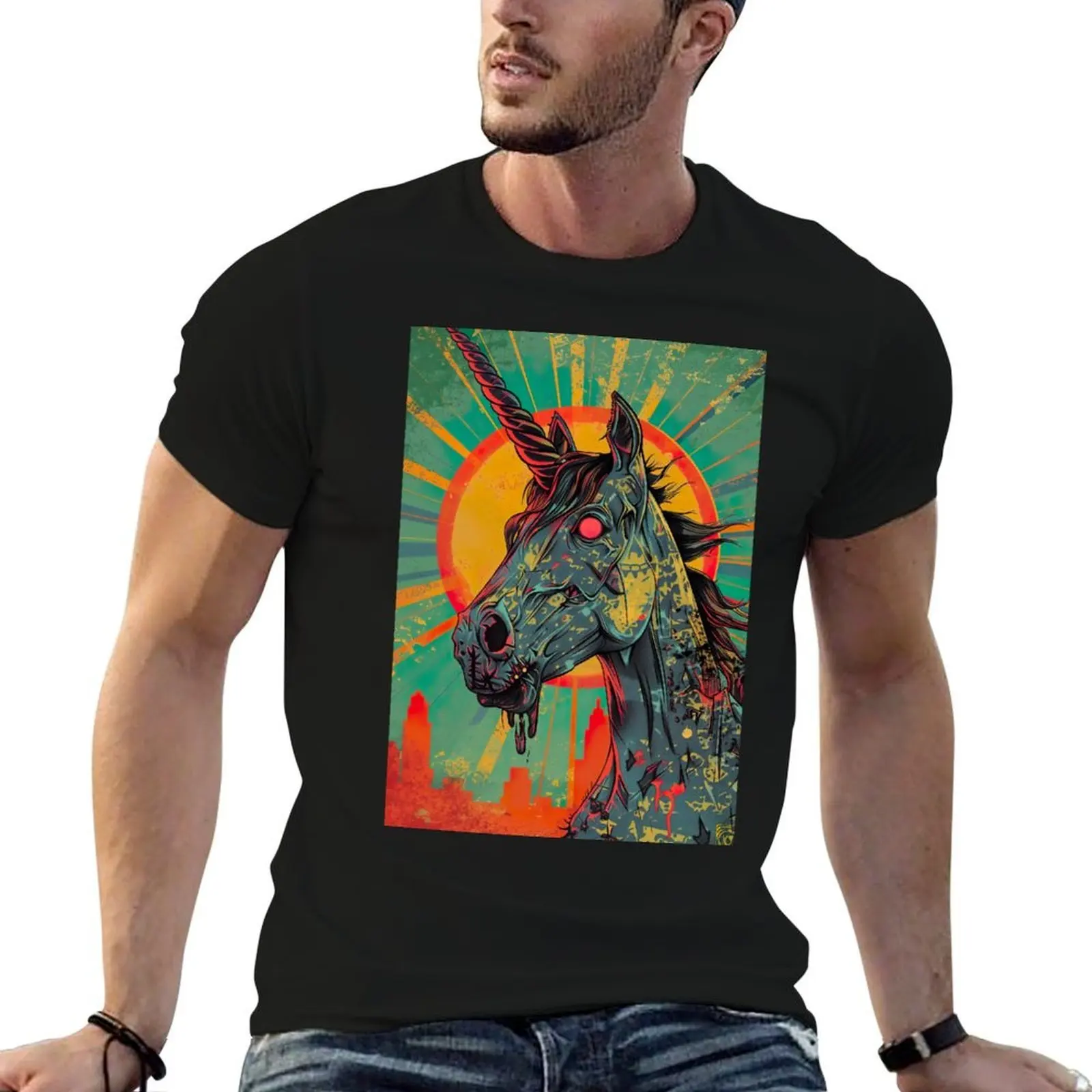 Zombie Unicorn (Zombiecorn) T-Shirt tops football t shirt mens plain t shirts
