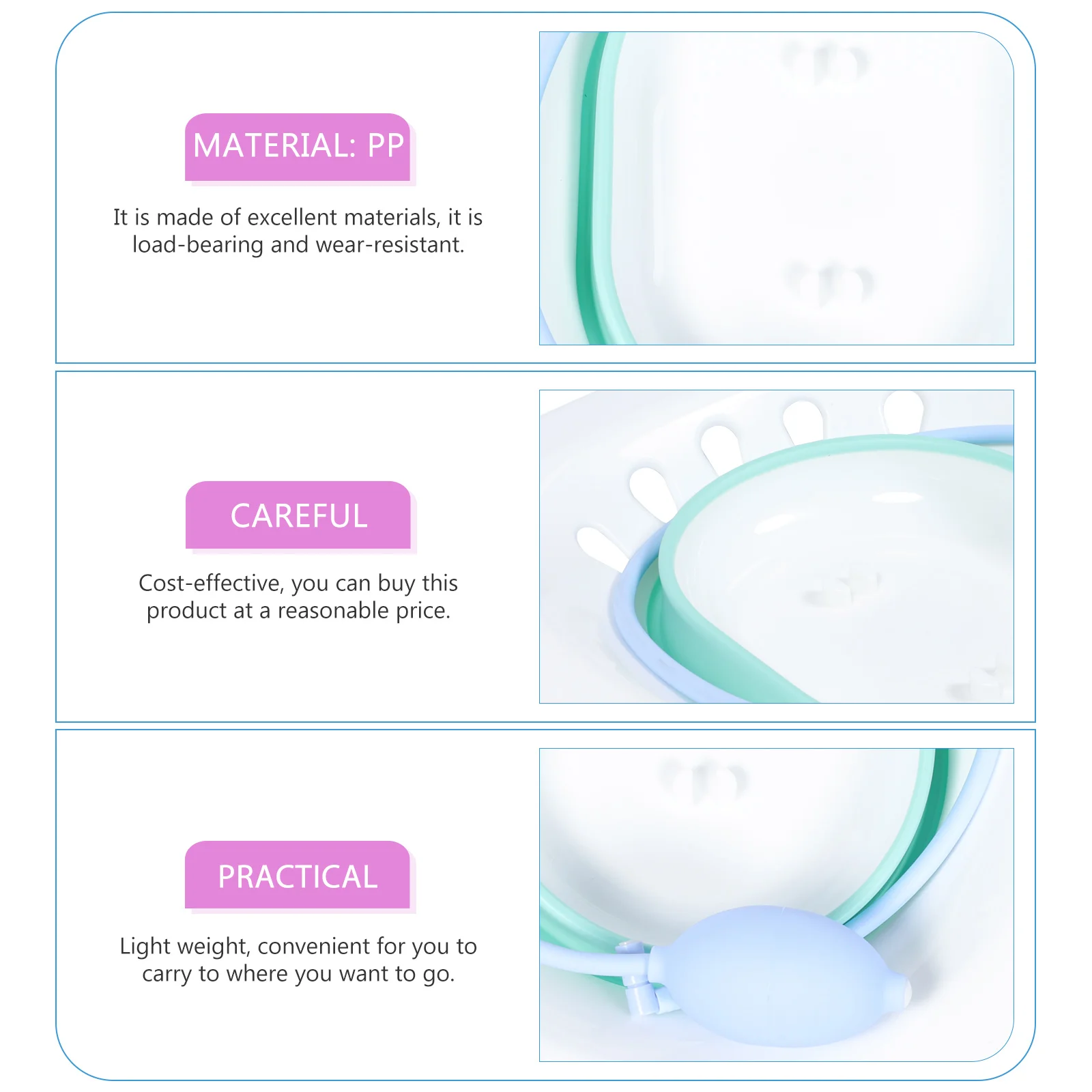 

Folding Cleansing Basin Non-squatting Bidet Portable Household Silica Gel Woman With Flushing Device Pregnant Sitz Bath