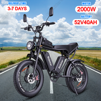 Electric Bicycle Ridstar Q20 2000W Dual Motor 52V40AH Dual Battery Hydraulic Brake Aldult E-bike 20 In Fat Tire Mountain E-Bike