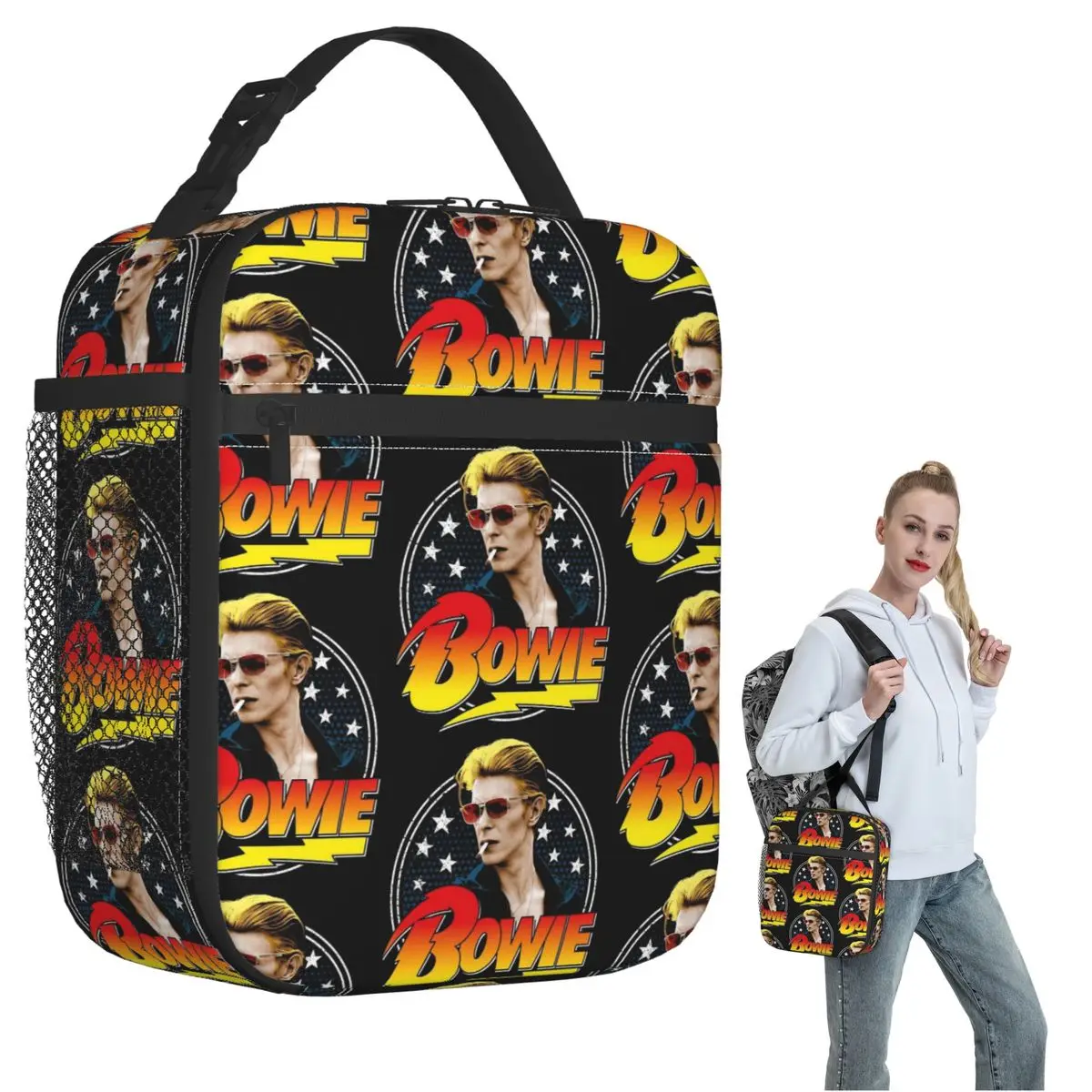 

Davids Bowied Insulated Lunch Bag for Women Kids Portable Food Boxes Thermal Lunch Box Tote