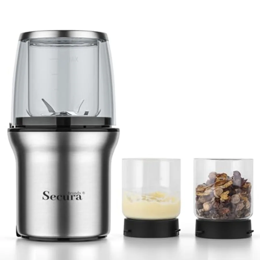 

Coffee Grinder Electric Spice Herb Seeds Grinder with Two Glass Bowl Dry and Wet Grinder