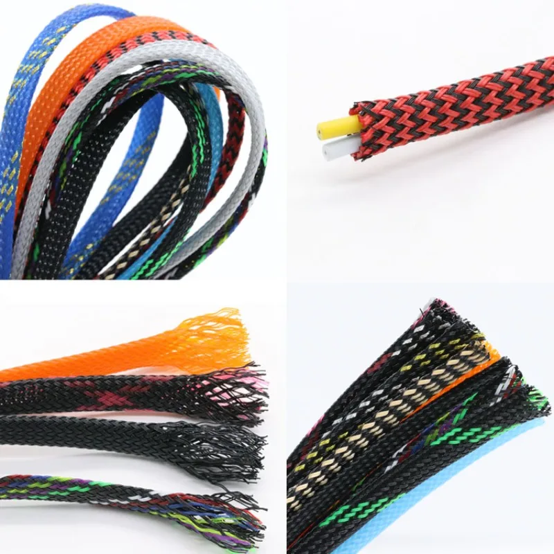 1M~50M PET Expandable Cable Sleeve 6mm Tight Braided High Density Hardness Insulate Line Protect Wire Wrap Gland Sheath DIY