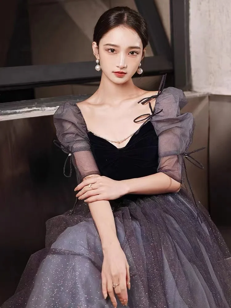 Vestidos Retro De media manga para celebridades, elegante vestido De fiesta De noche con escote en forma De corazón hasta el suelo brillante, Vestidos De Fiesta