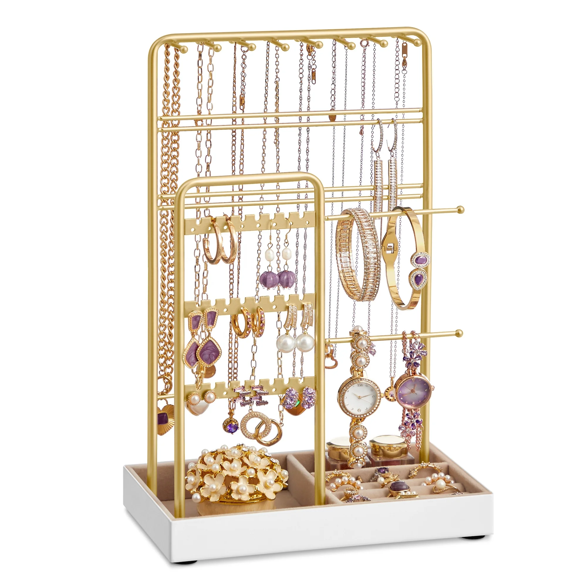 

Jewelry Storage Earrings Bracelet Holder Necklace Holder Stud Earrings Jewelry Display Holder with Metal Frame