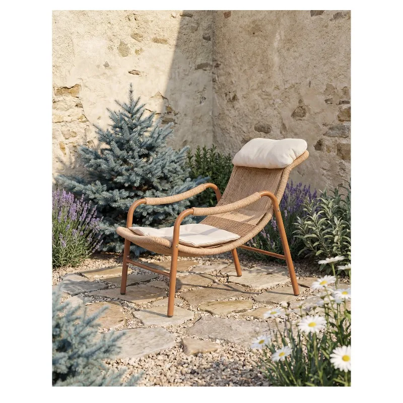 Garden rattan lazy lunch break chair back chair