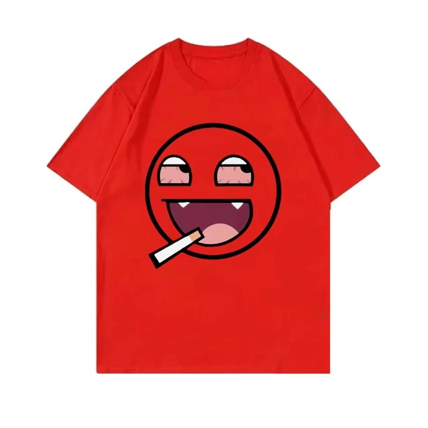 ملحمة الوجه دومو كون مضحك ميمي تي شيرت عادية 100% القطن المتضخم التي شيرت الرجال النساء الصيف س الرقبة موضة عالية الجودة تي شيرت #3