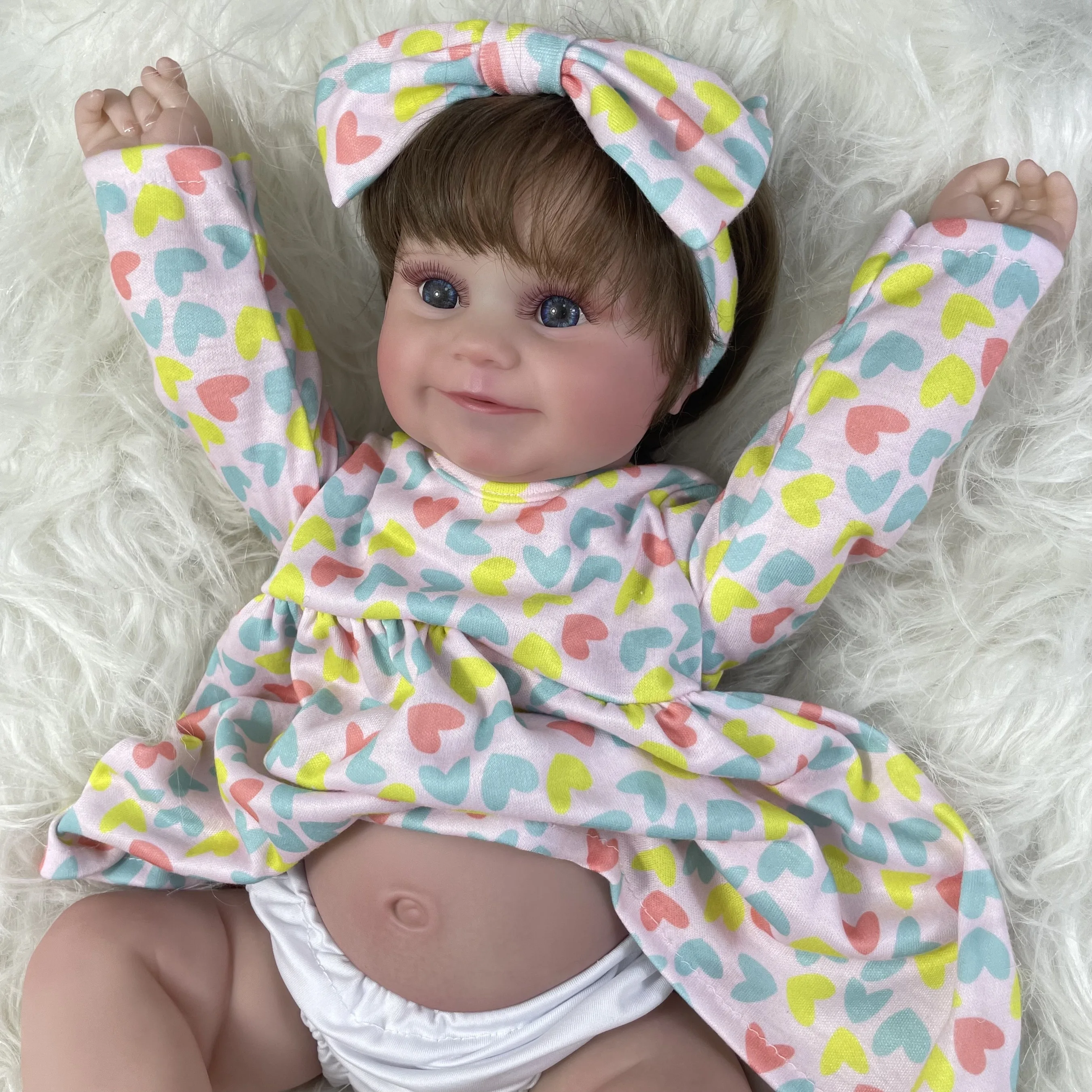 

20 Inch Maddie Full Silicone Vinyl Reborn Dolls Girl Washable Body Newborn Doll With Rooted Hair Best Christmas Gift For Kids