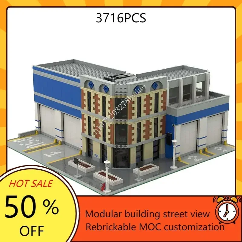 

3716PCS Police station Modular MOC Creative street view Model Building Blocks Architecture DIY Education Assembly Model Toy Gift