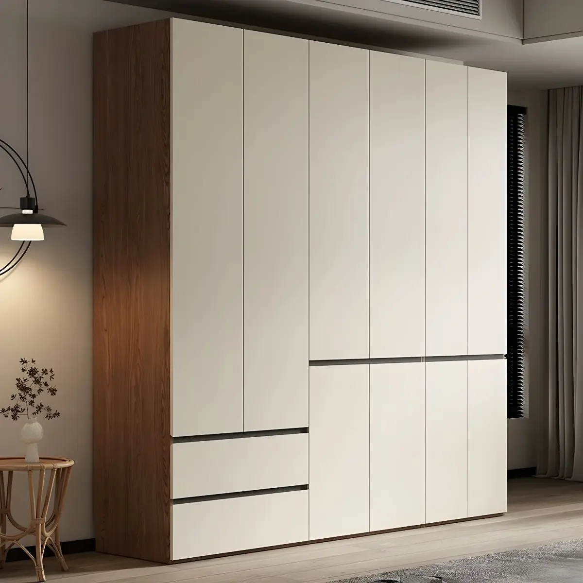 2026 Hot Sale Modern Solid Wood Portable Wardrobe Large Storage Bedroom Furniture Assembled For Living Room Laundry Hall Hotel M view 4