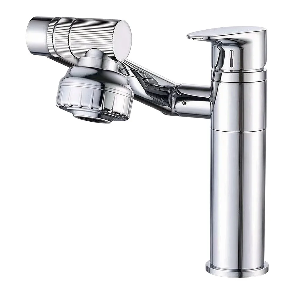 Washbasin Faucet Swivel Type for Dual Spray Modes Stainless Steel Chrome Finish 5 5 32cm Height Adjustable Arm for Wide Coverage